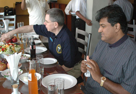 Charles and Rifky at lunch