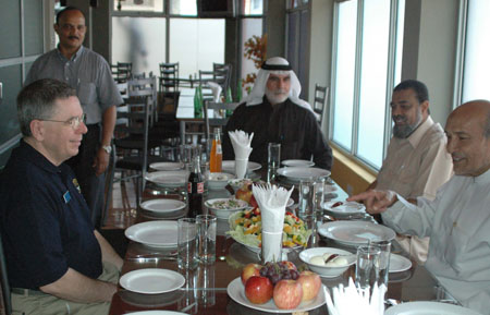 Lunch with Alari Mowlana, governor of the Western Province (right)